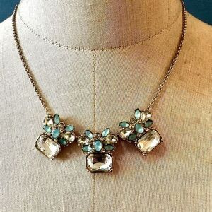 Banana Republic  blue rhinestone statement necklace